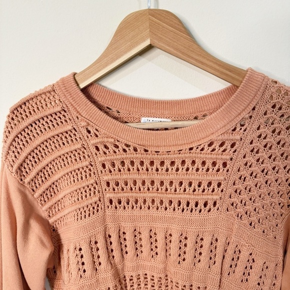 Free People Movement Coral Spice Open Knit Keenan Sweater Size XS - Picture 2 of 6